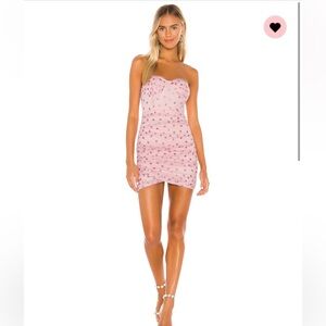 Superdown Pink and White Halter Bodycon Mini Dress